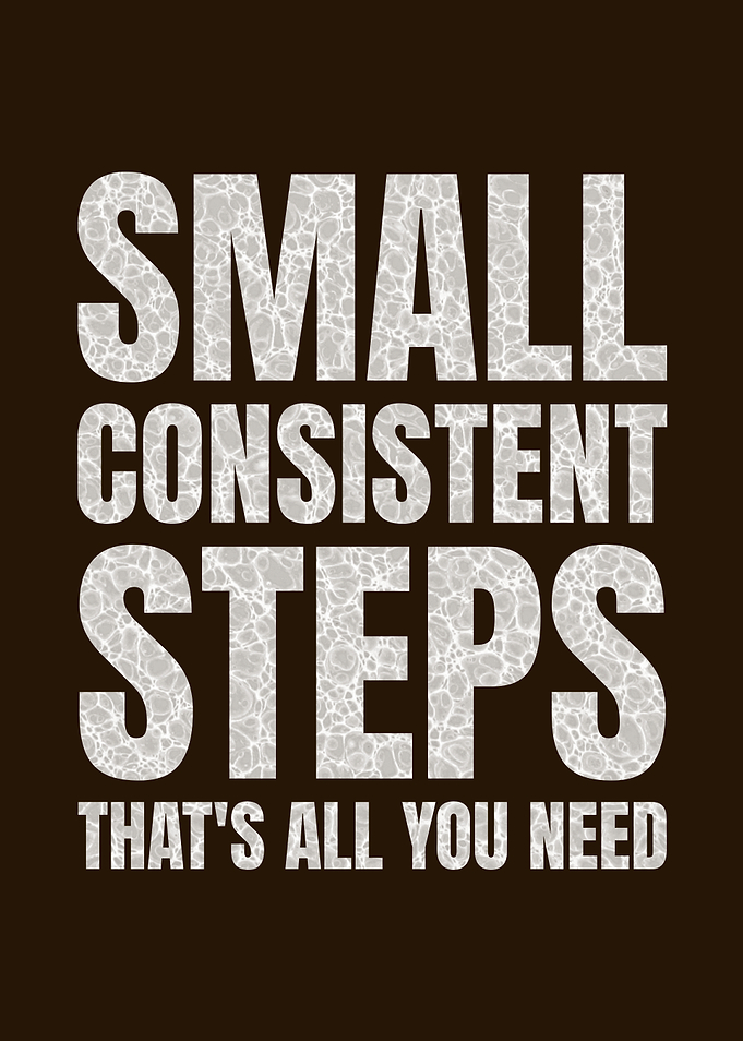 Small Consistent Steps Consistency Perseverance Positive Uplifting Motivational Quote