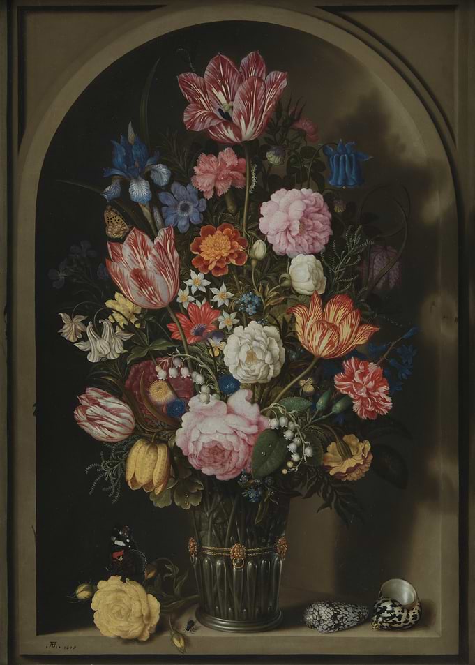 Floral Still Life Painting in Arch