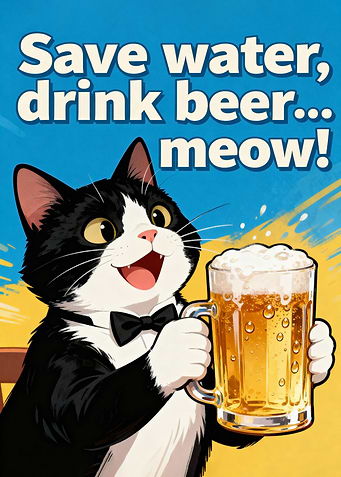 Save water, drink beer... meow!