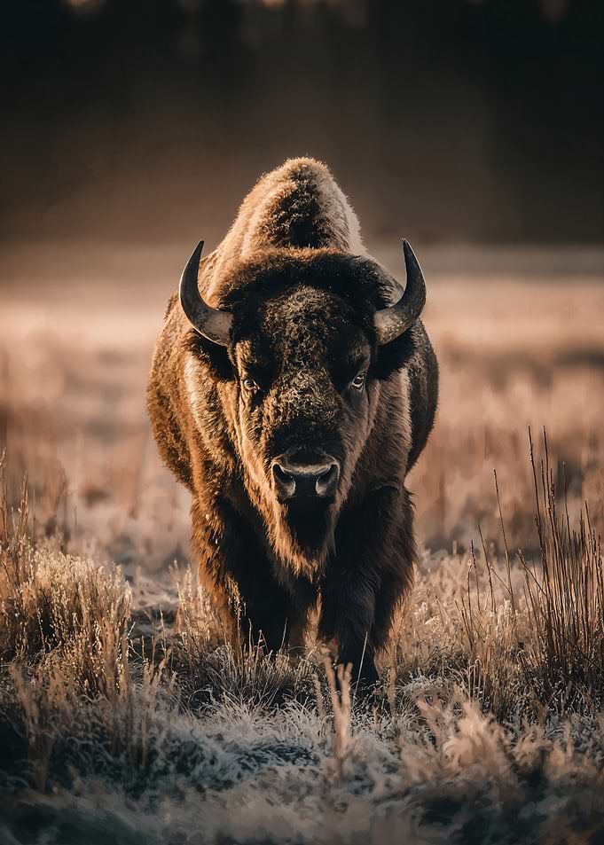Majestic Bison in Golden Light