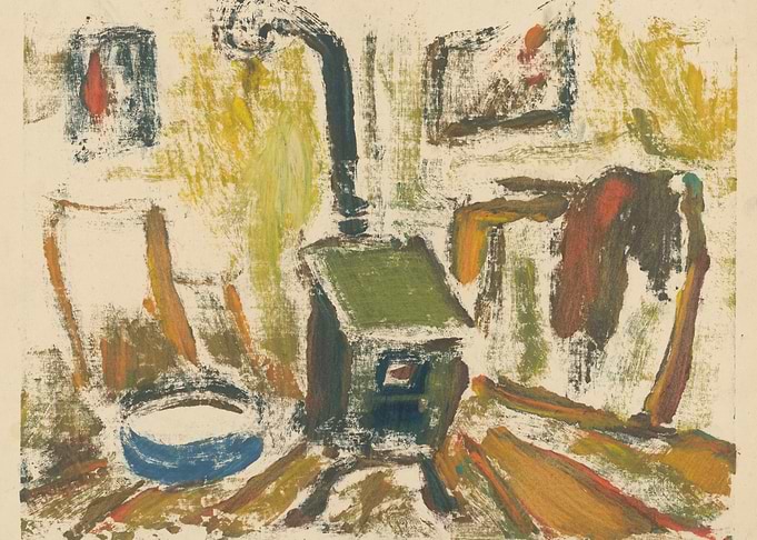 Abstract Interior with Stove Painting