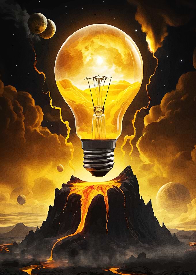 Volcanic Lightbulb Idea