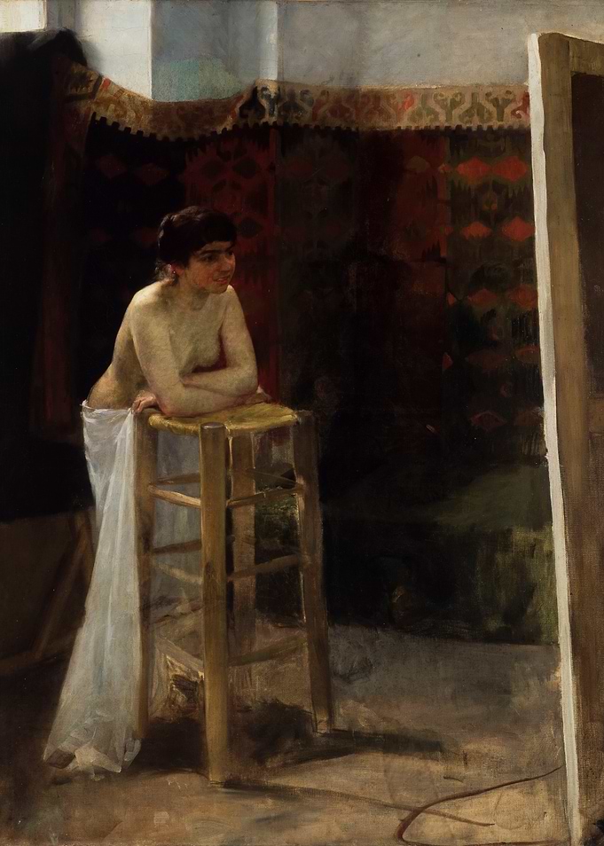 Painting of a Woman in Studio