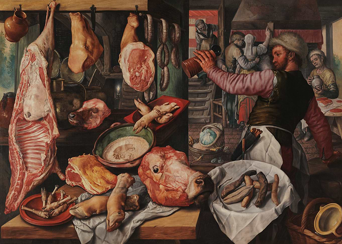 Butcher Shop Scene Painting