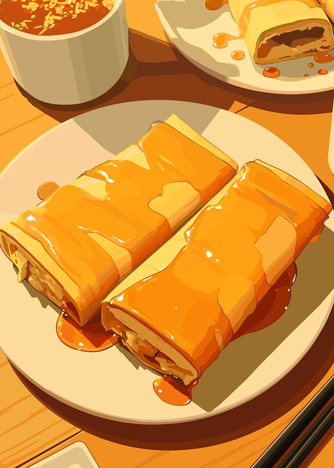 Delicious Crepes with Sweet Sauce