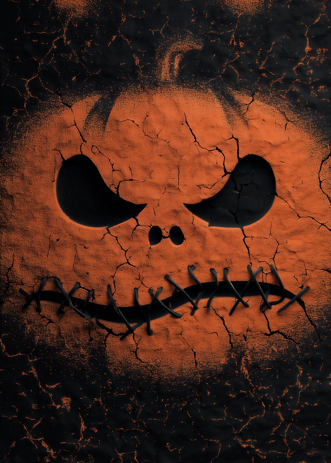 Halloween Pumpkin Face with Stitches