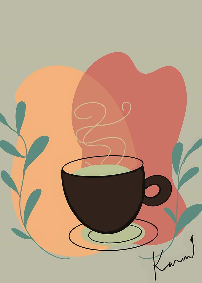 Minimalist Coffee Cup Digital Art