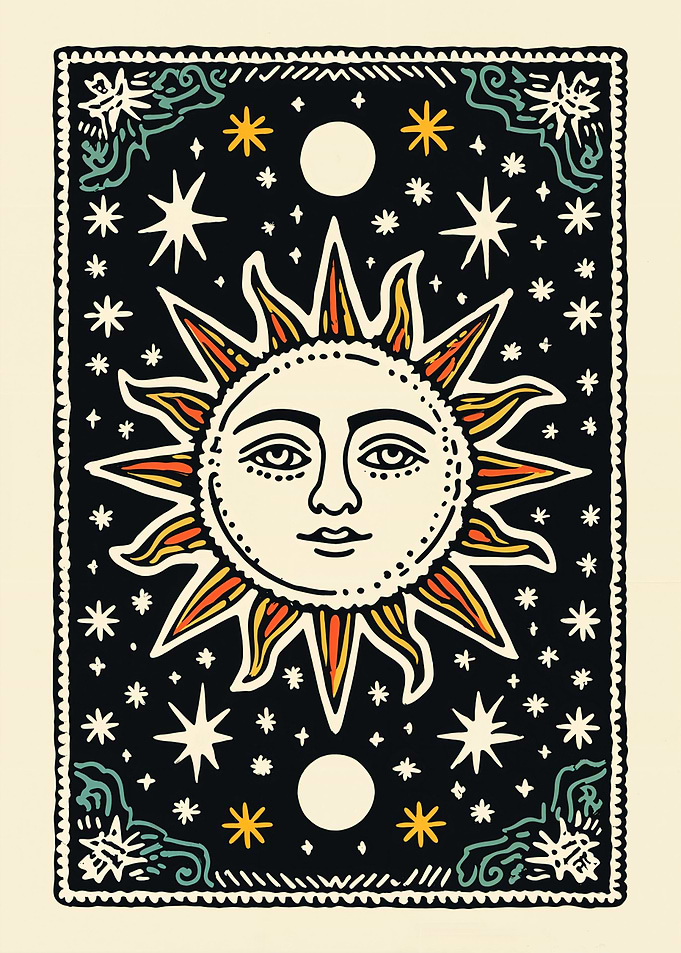 Sun and Moon Celestial Art Print