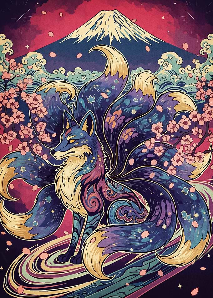Nine-tailed Fox Mount Fuji
