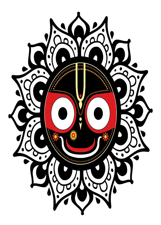 Lord Jagannath Face Mandala Art