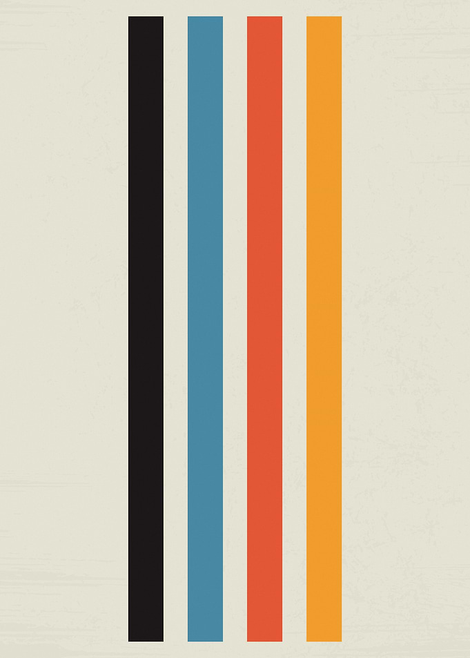 Minimalist Color Stripes on Beige Background