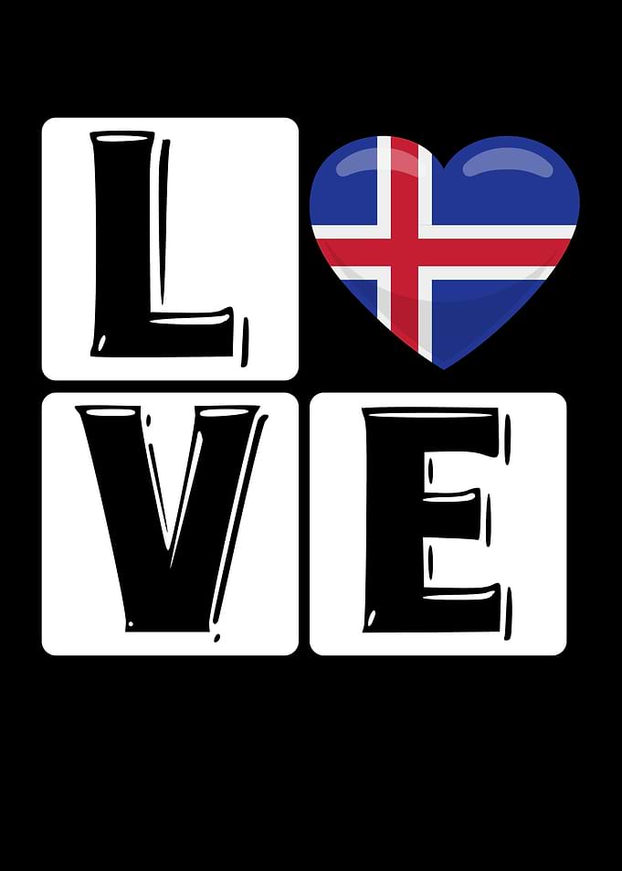Love Iceland Flag Heart