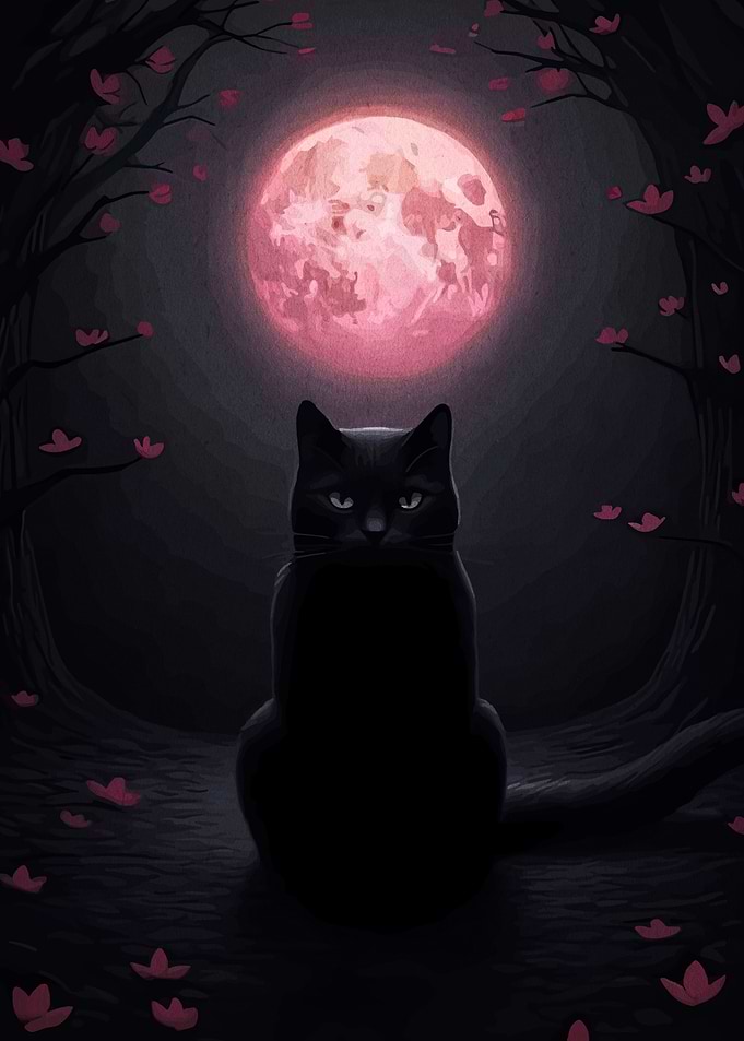 Black Cat Under Pink Moon