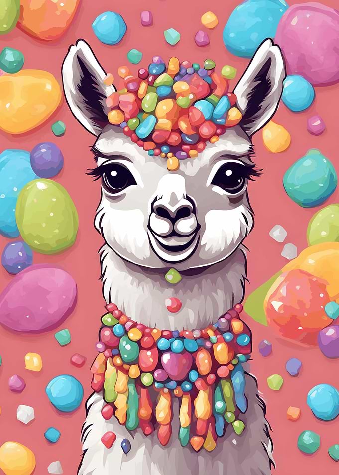 Cute Llama Colorful Candy