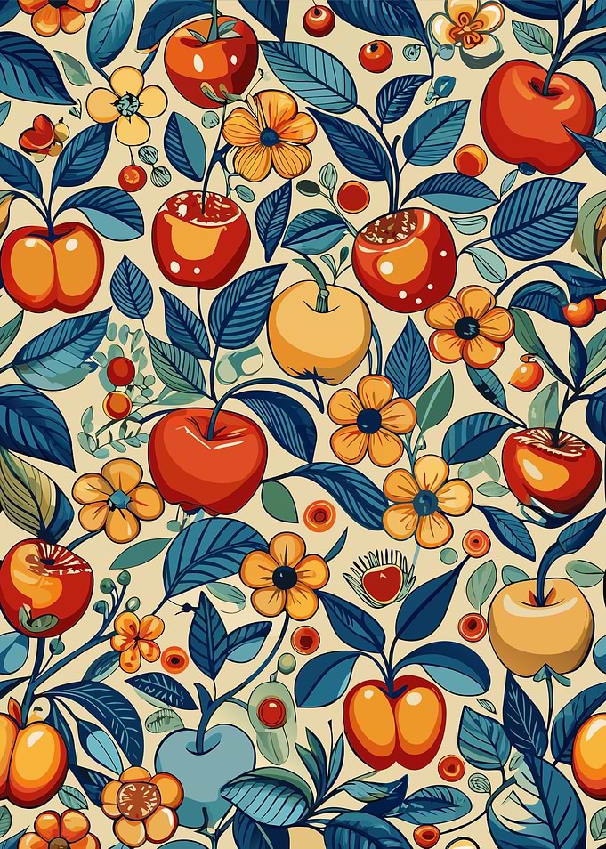Floral Apple Pattern