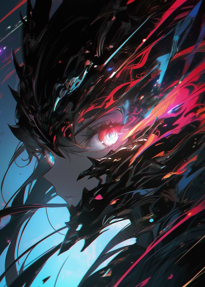 Anime Girl with Dark Hair and Eyes