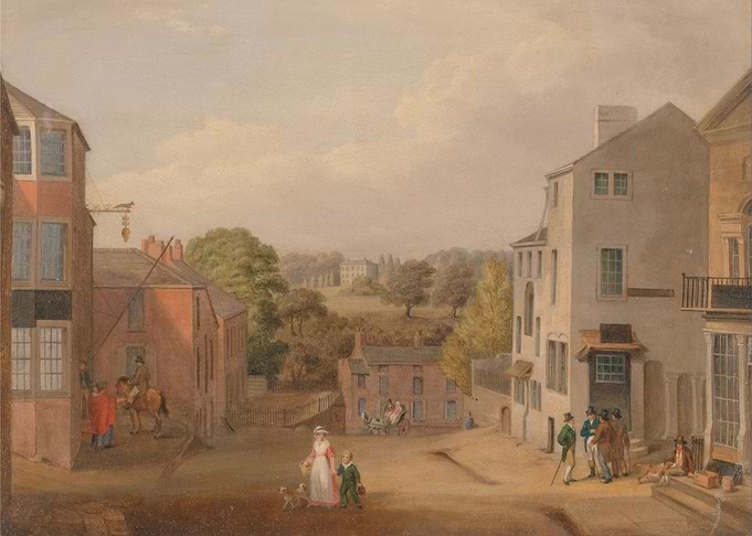 Historical Town Scene Painting
