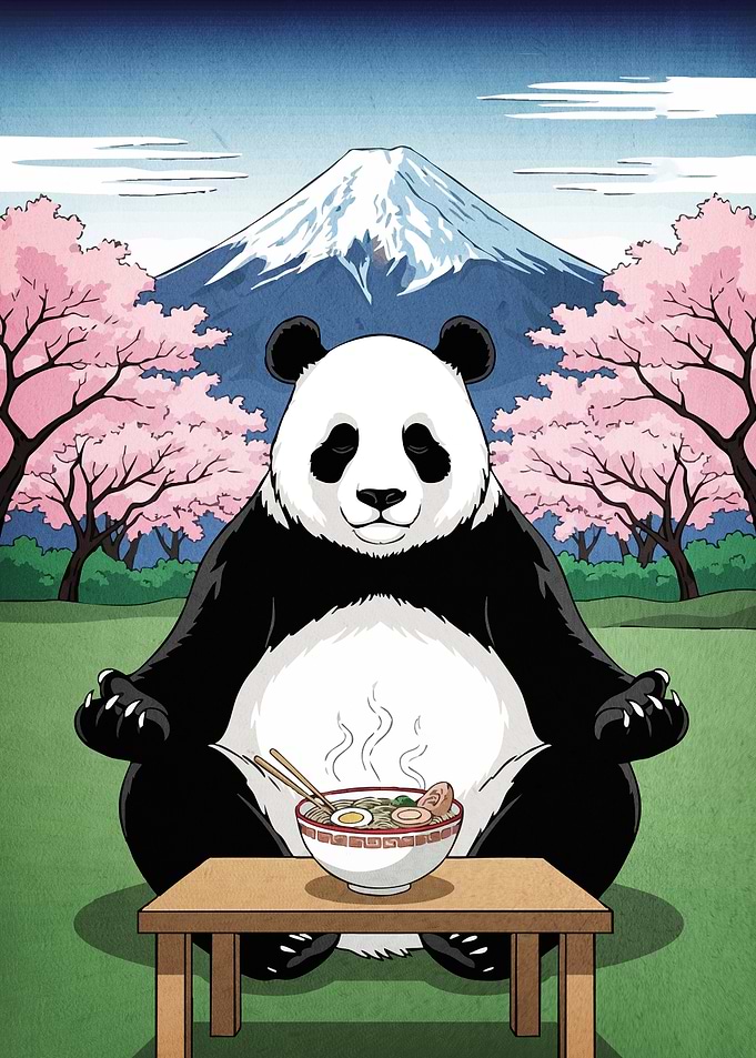 Meditating Panda Ramen Fuji