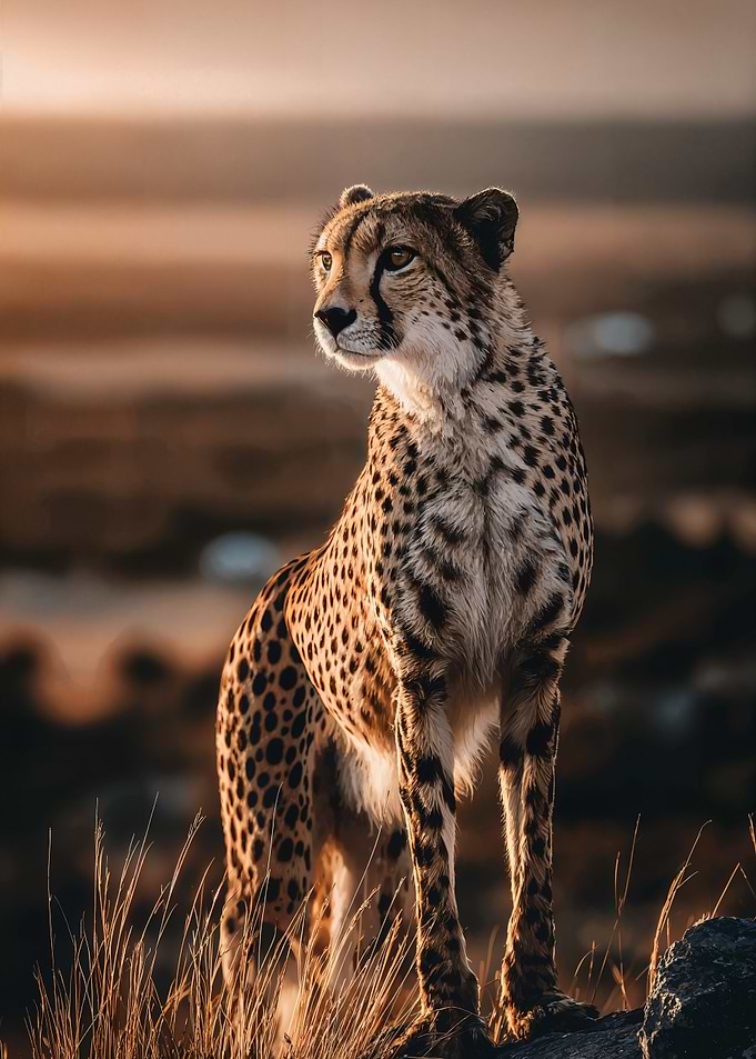 Majestic Cheetah in Golden Light