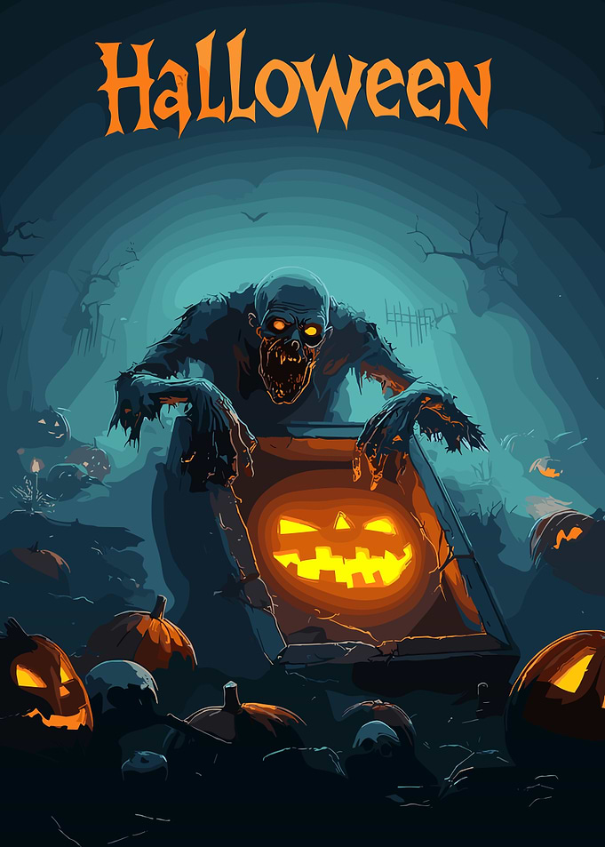 Halloween Zombie Pumpkin Patch