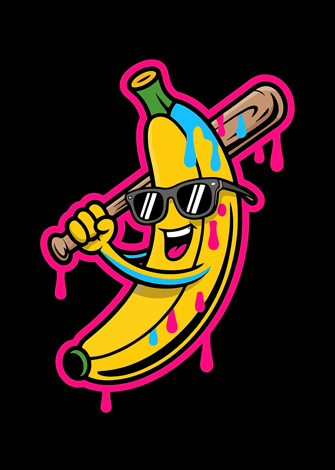 Banana Cartoon Baseball
