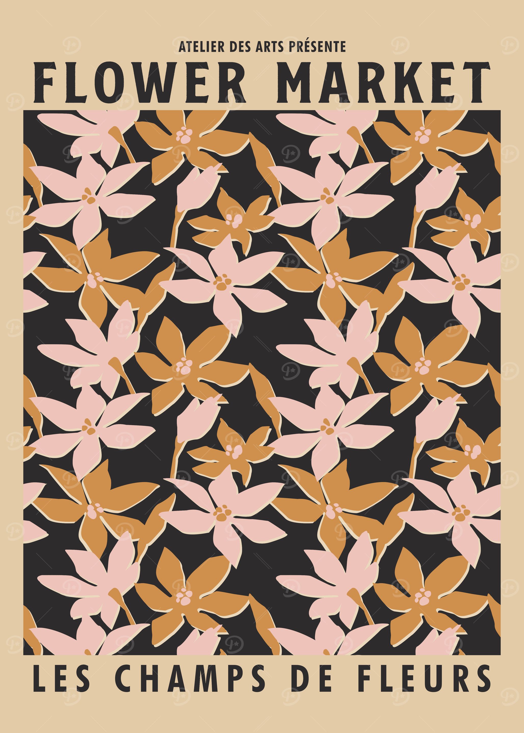 Flower Market Floral Pattern Poster