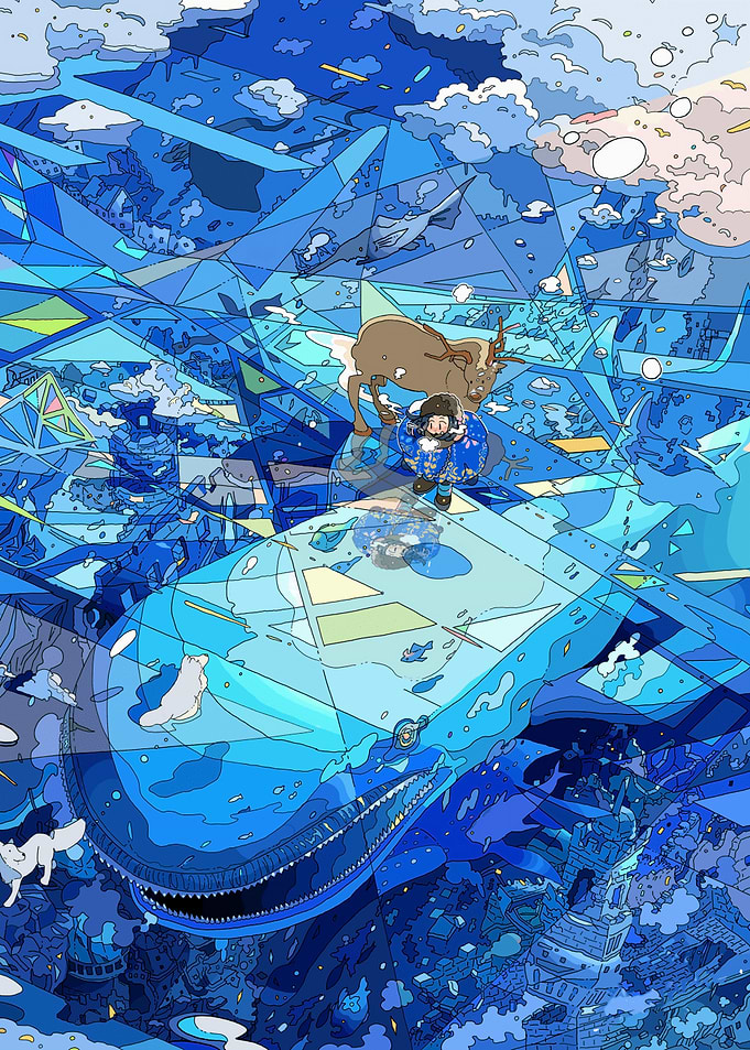 Arctic Adventure: Whale, Reindeer, and Child