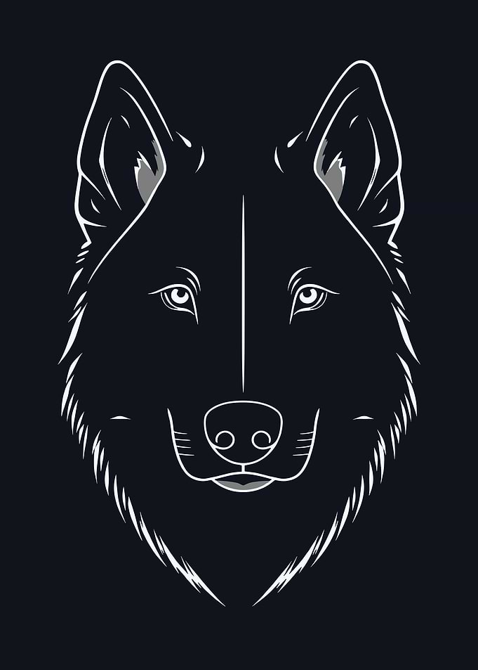 Minimalist Wolf Head Illustration