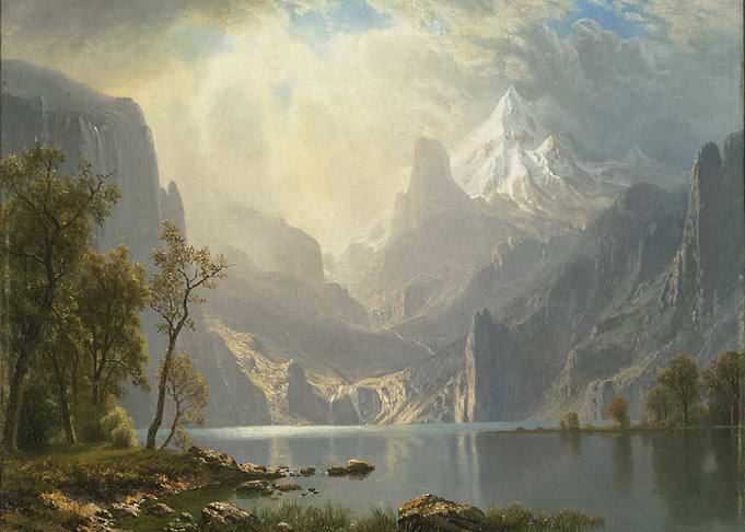 Mountain Lake Landscape Painting