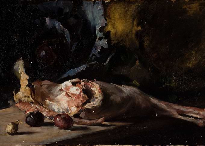 Still Life with Meat and Onions
