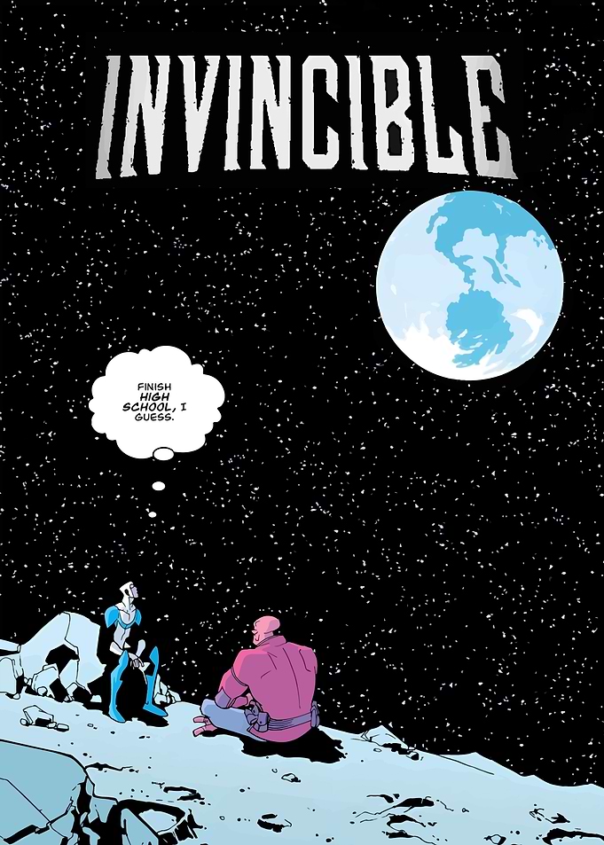 Invincible Comic Book Scene in Space
