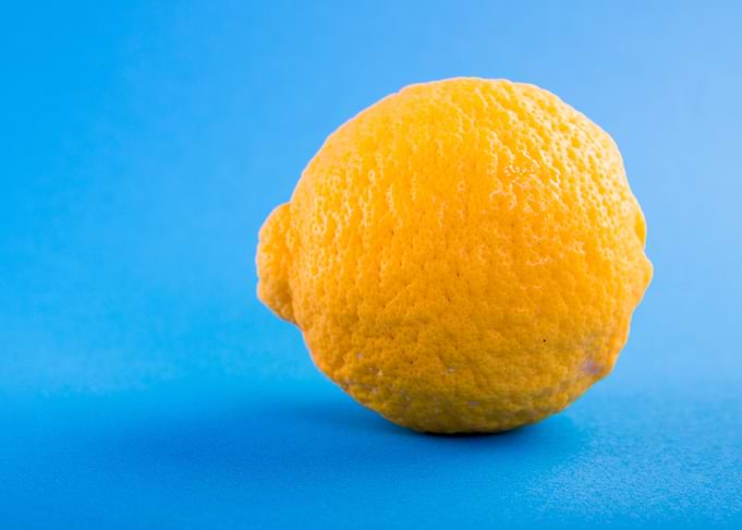 Lemon on Blue Background