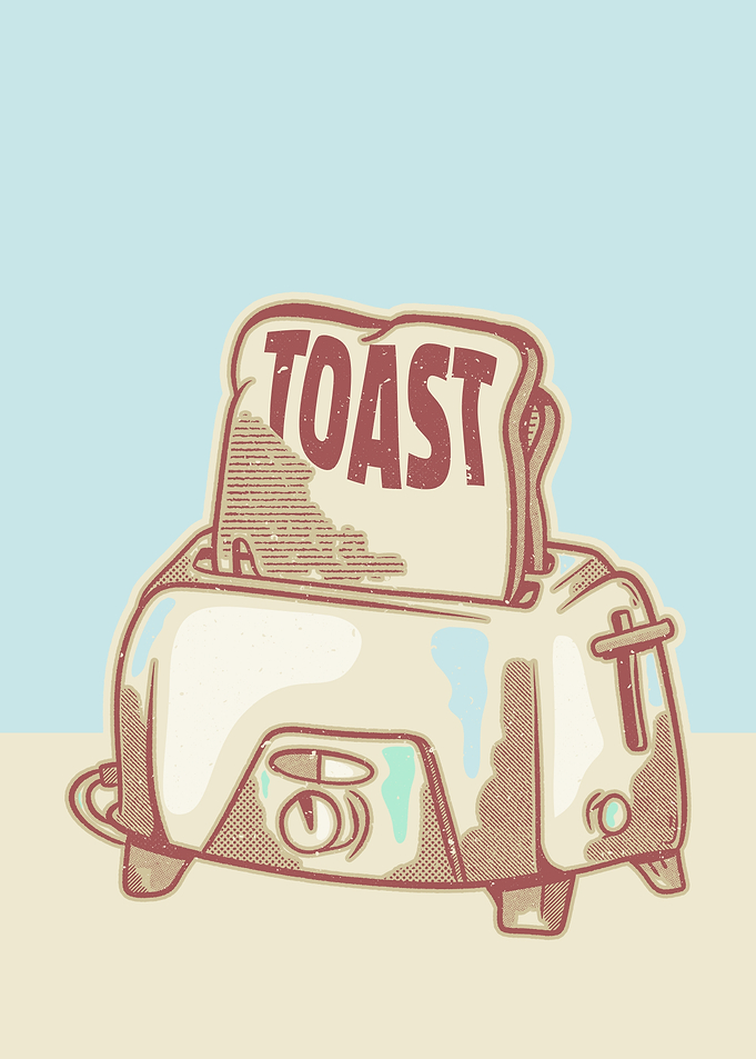 Toaster with Toast Illustration
