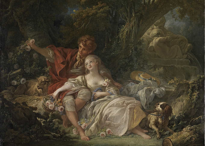 Pastoral Scene with Lovers and Dogs