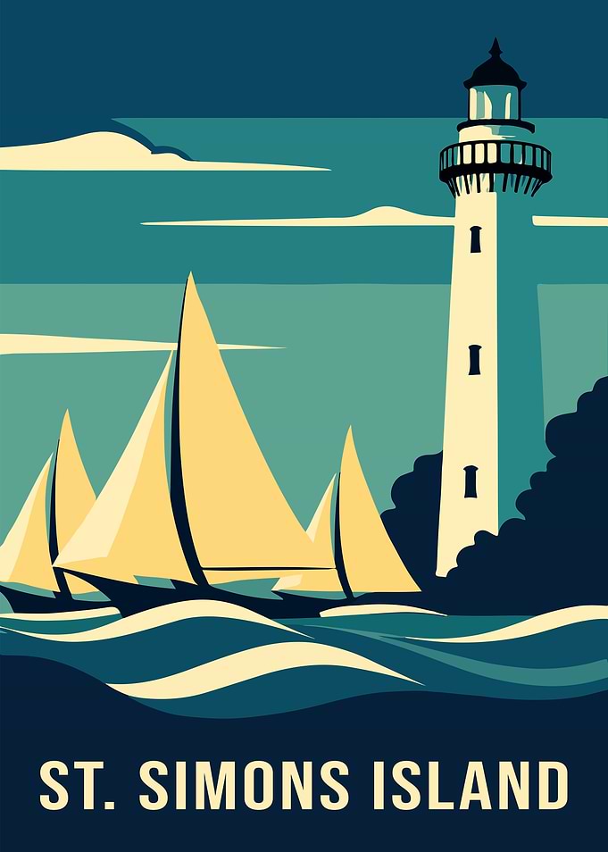 St Simons Island Travel Poster