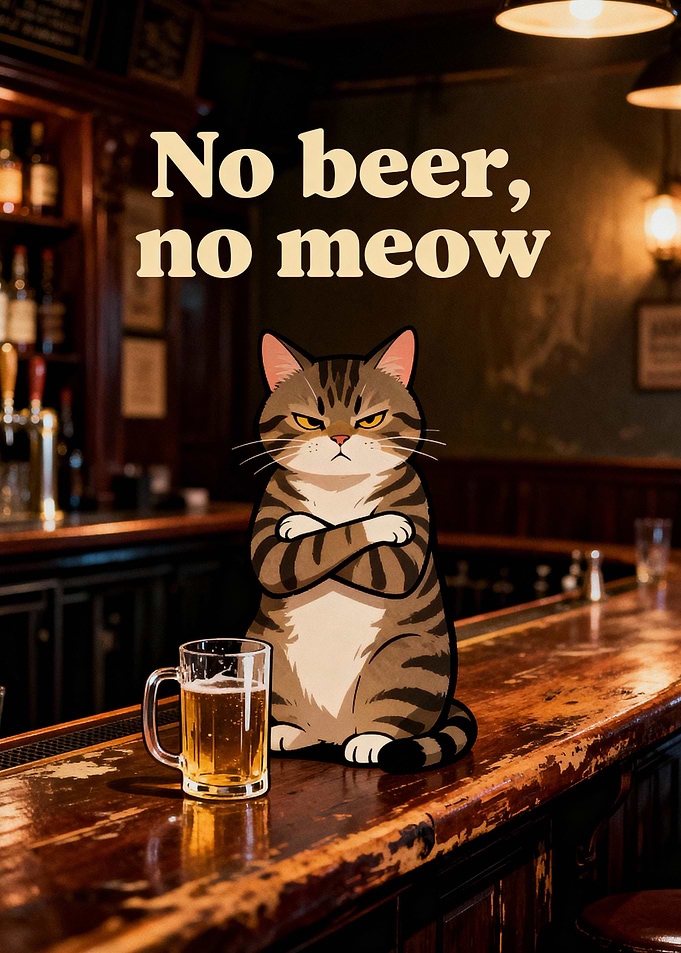 No beer, no meow: Grumpy cat