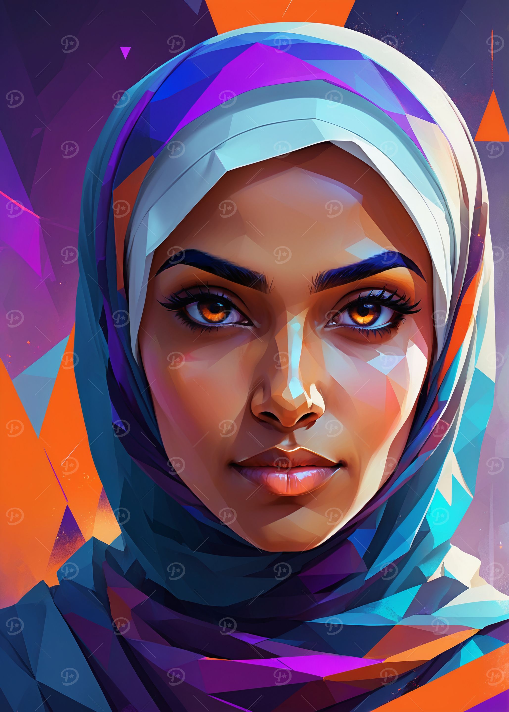 Portrait of a Woman in Hijab