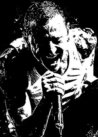 Chester Bennington Black and White Portrait