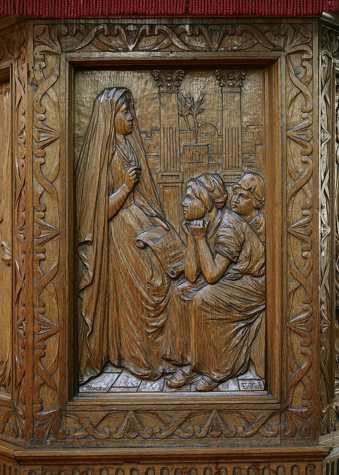 Wood Carving of Biblical Scene