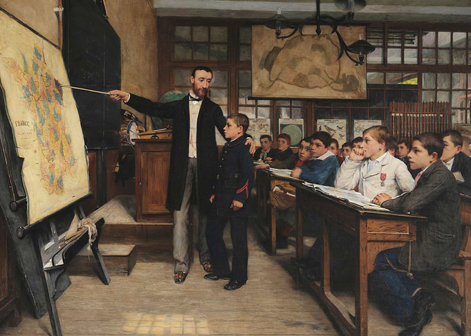 Classroom Scene with Teacher and Students