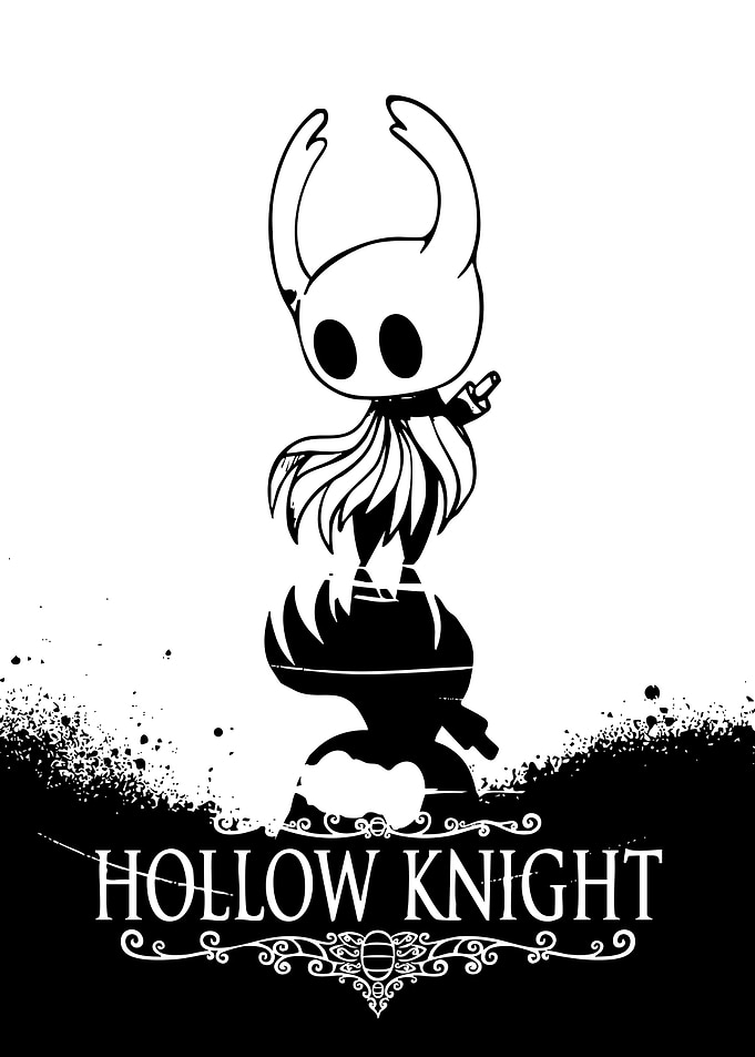 Hollow Knight Character Black and White