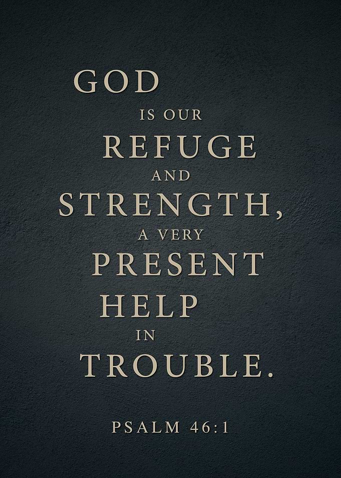 Psalm 46:1 Bible Verse Text Art