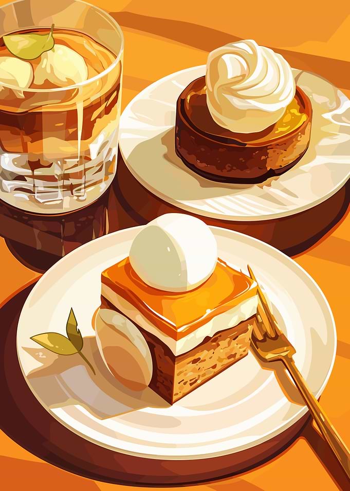 Dessert Still Life with Drink