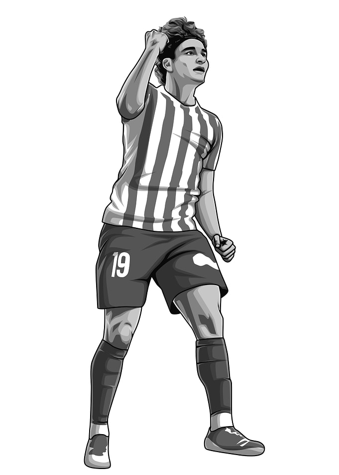 Julián Alvarez Black and White Version
