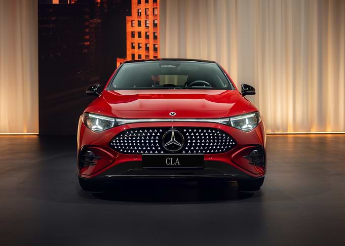 Red Mercedes-Benz CLA Front View