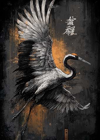 Crane in Flight