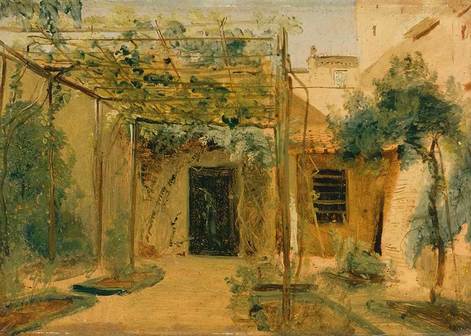 Courtyard with Pergola Painting