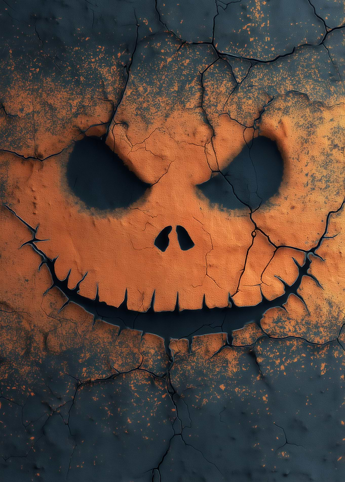 Cracked Pumpkin Face Halloween