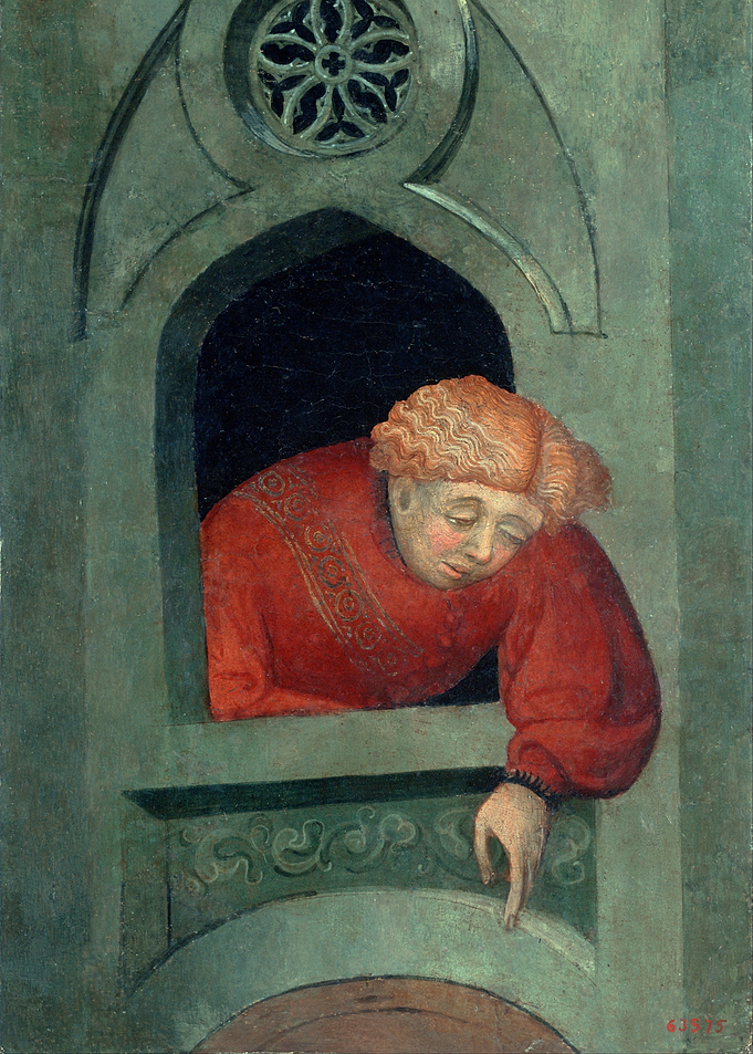 Man in Red at Window Painting