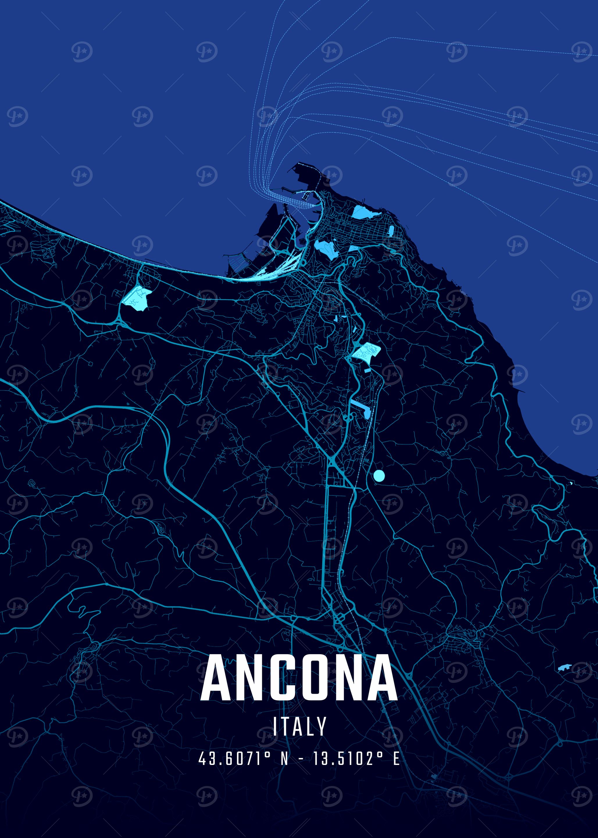 Ancona Midnight City Map